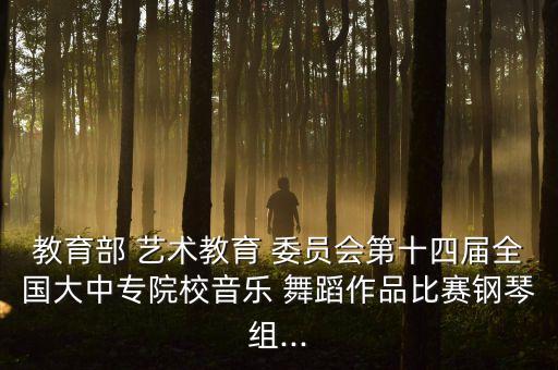 教育部 艺术教育 委员会第十四届全国大中专院校音乐 舞蹈作品比赛钢琴组...