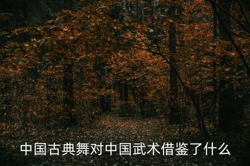 中国古典舞对中国武术借鉴了什么