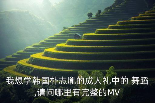 我想学韩国朴志胤的成人礼中的 舞蹈,请问哪里有完整的MV