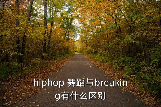 hiphop 舞蹈与breaking有什么区别