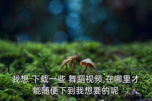 我想 下载一些 舞蹈视频,在哪里才能随便下到我想要的呢