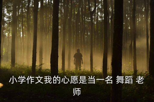 小学作文我的心愿是当一名 舞蹈 老师