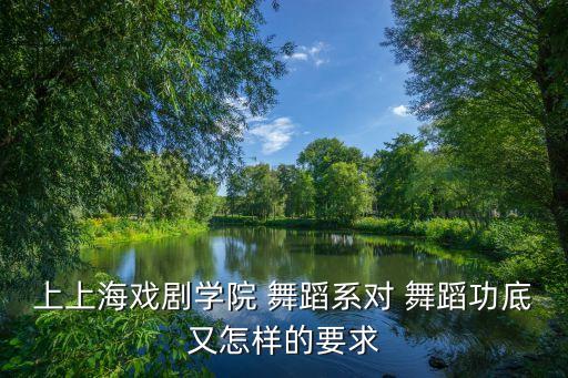 上上海戏剧学院 舞蹈系对 舞蹈功底又怎样的要求