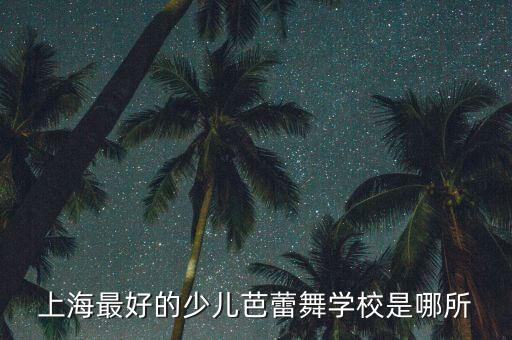 上海最好的少儿芭蕾舞学校是哪所