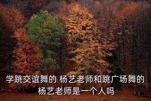 学跳交谊舞的 杨艺老师和跳广场舞的 杨艺老师是一个人吗