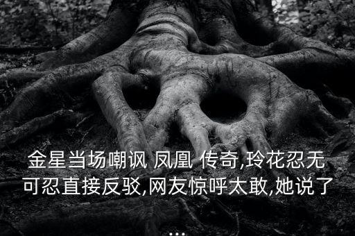 金星当场嘲讽 凤凰 传奇,玲花忍无可忍直接反驳,网友惊呼太敢,她说了...