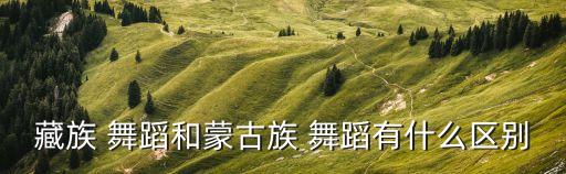 藏族 舞蹈和蒙古族 舞蹈有什么区别