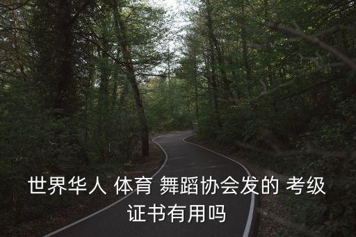 世界华人 体育 舞蹈协会发的 考级证书有用吗