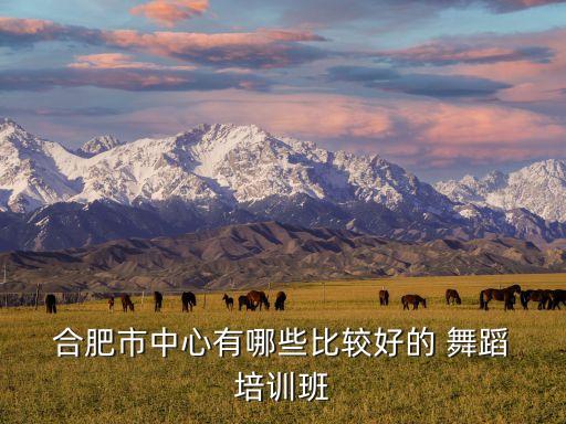  合肥市中心有哪些比较好的 舞蹈 培训班