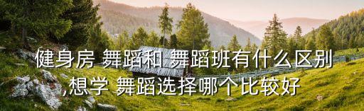  健身房 舞蹈和 舞蹈班有什么区别,想学 舞蹈选择哪个比较好