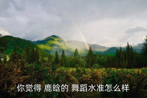 你觉得 鹿晗的 舞蹈水准怎么样
