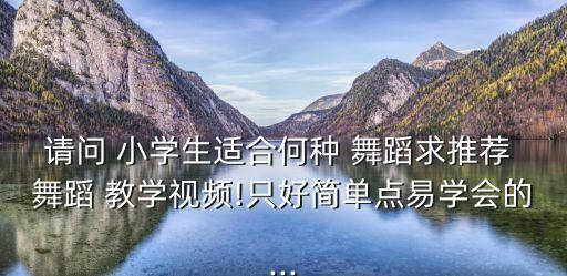 请问 小学生适合何种 舞蹈求推荐 舞蹈 教学视频!只好简单点易学会的...