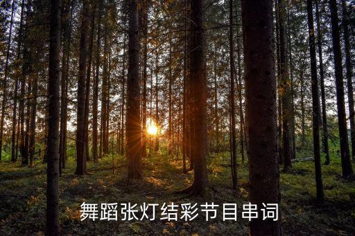  舞蹈张灯结彩节目串词