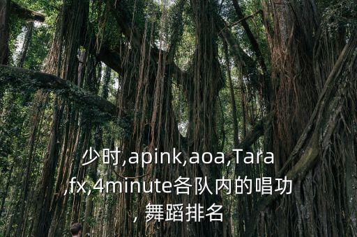 少时,apink,aoa,Tara,fx,4minute各队内的唱功, 舞蹈排名
