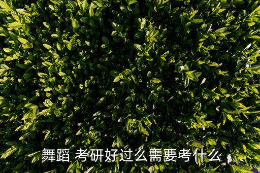  舞蹈 考研好过么需要考什么