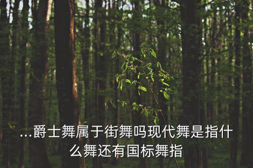 ...爵士舞属于街舞吗现代舞是指什么舞还有国标舞指