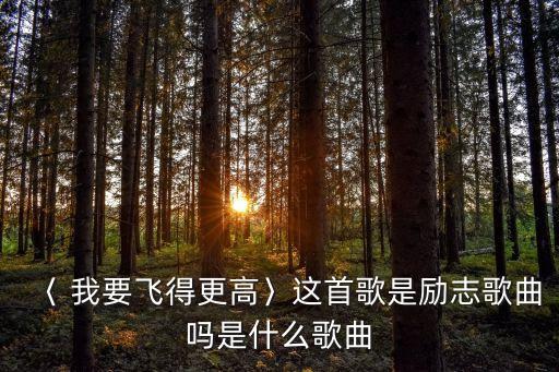 〈 我要飞得更高〉这首歌是励志歌曲吗是什么歌曲