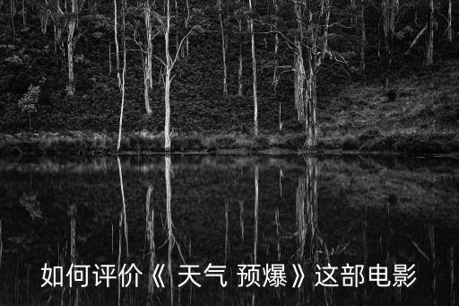 如何评价《 天气 预爆》这部电影