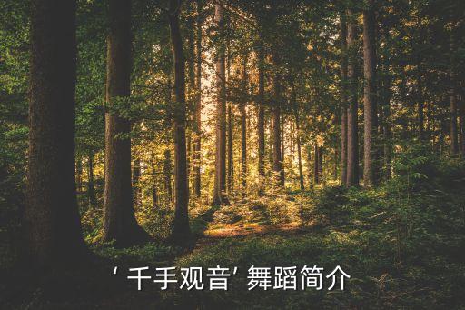 ‘ 千手观音’ 舞蹈简介