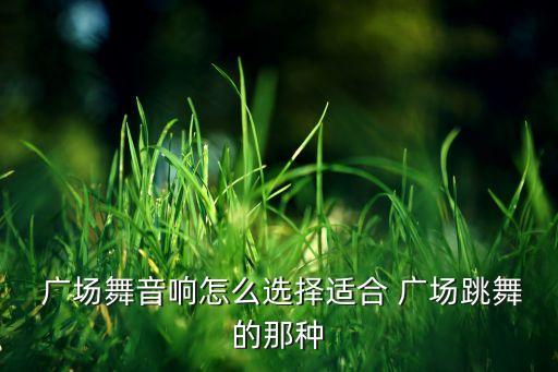  广场舞音响怎么选择适合 广场跳舞的那种