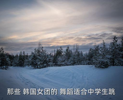 那些 韩国女团的 舞蹈适合中学生跳