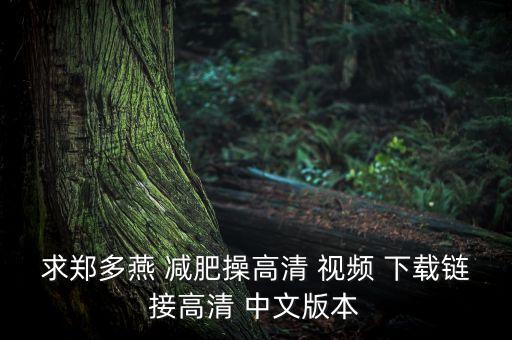 求郑多燕 减肥操高清 视频 下载链接高清 中文版本