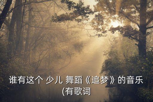 谁有这个 少儿 舞蹈《追梦》的音乐(有歌词