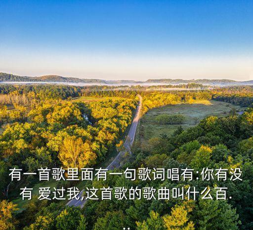 有一首歌里面有一句歌词唱有:你有没有 爱过我,这首歌的歌曲叫什么百...