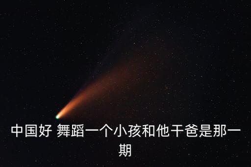 中国好 舞蹈一个小孩和他干爸是那一期