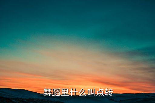  舞蹈里什么叫点转