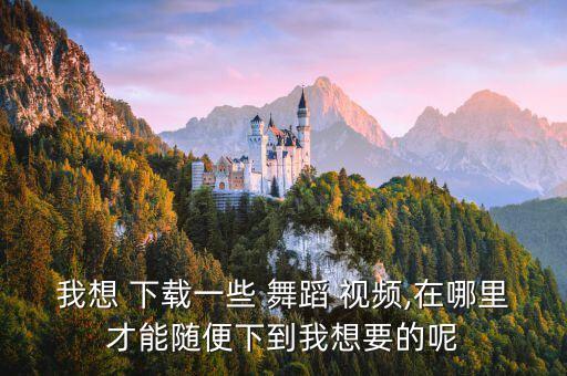 我想 下载一些 舞蹈 视频,在哪里才能随便下到我想要的呢