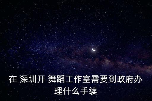 在 深圳开 舞蹈工作室需要到政府办理什么手续