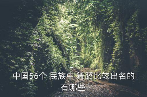 中国56个 民族中 舞蹈比较出名的有哪些