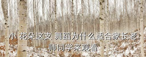 小 花朵这支 舞蹈为什么适合家长老师同学来观看