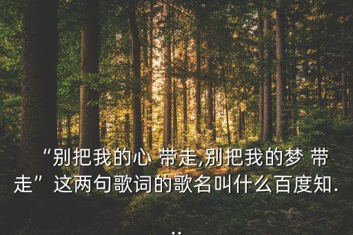 舞蹈歌曲把梦带走,亲爱的人和我永不言弃