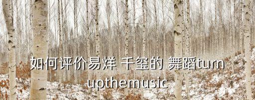 如何评价易烊 千玺的 舞蹈turnupthemusic