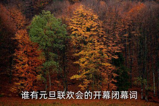 谁有元旦联欢会的开幕闭幕词