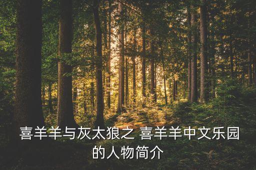  喜羊羊与灰太狼之 喜羊羊中文乐园的人物简介