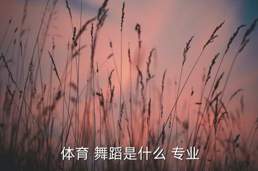  体育 舞蹈是什么 专业