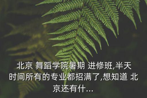 北京舞蹈教师进修班,北京公立小学招聘舞蹈教师