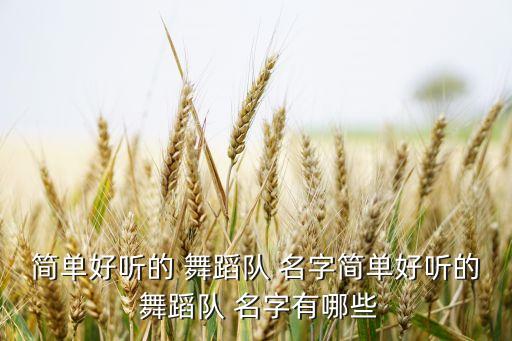 带舞蹈名字大全集,健身舞蹈队名字大全集