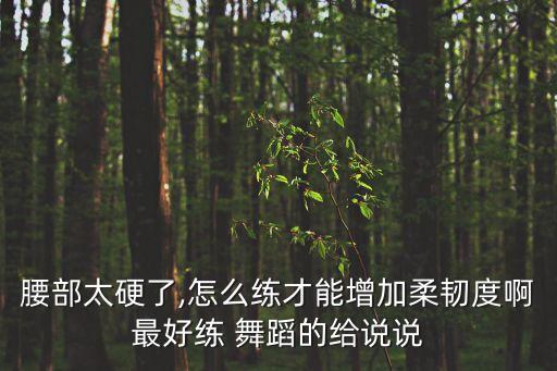 怎样练舞蹈的柔韧性训练,舞蹈生柔韧性训练动作
