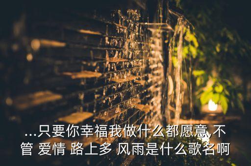...只要你幸福我做什么都愿意,不管 爱情 路上多 风雨是什么歌名啊