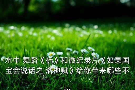 水中 舞蹈《祈》和微纪录片《如果国宝会说话之 洛神赋》给你带来哪些不...