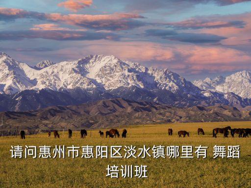 请问惠州市惠阳区淡水镇哪里有 舞蹈 培训班