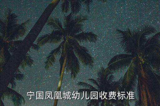  宁国凤凰城幼儿园收费标准
