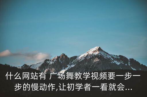 什么网站有 广场舞教学视频要一步一步的慢动作,让初学者一看就会...