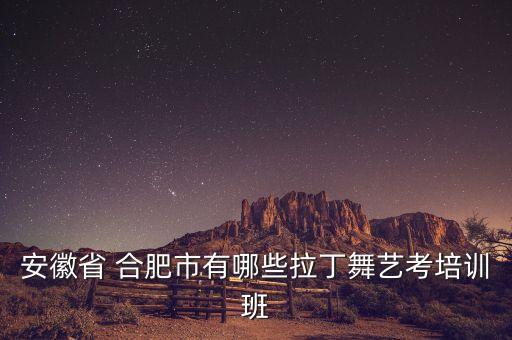 安徽省 合肥市有哪些拉丁舞艺考培训班
