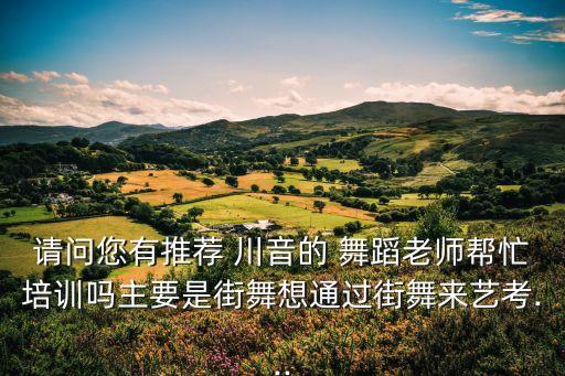 请问您有推荐 川音的 舞蹈老师帮忙培训吗主要是街舞想通过街舞来艺考...