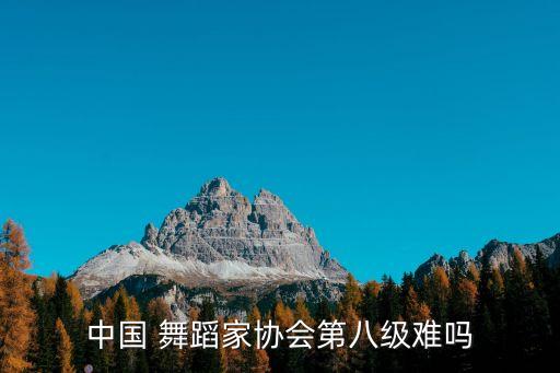 中国 舞蹈家协会第八级难吗